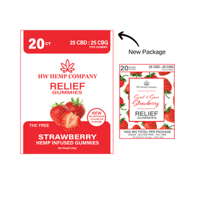 HW Hemp Co | Relief Gummies 1:1 CBD:CBG 20 ct